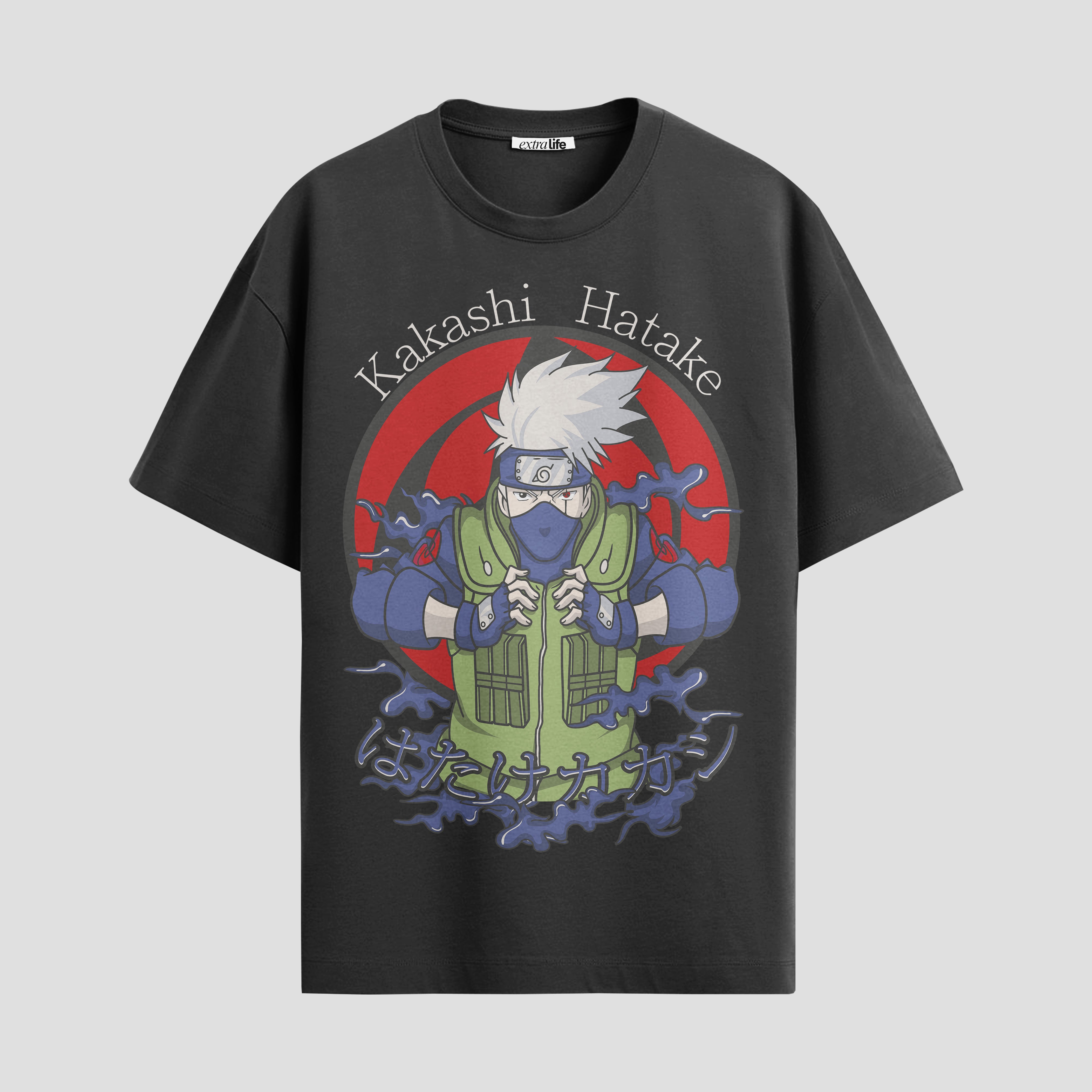 Playera urbana de anime y gaming ExtraLife MX, corte Standard Fit unisex ligero y transpirable en color Deep Black y Pure White, ropa de uso diario para gym y casual.