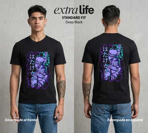 La Aldea Oculta | Dattebayo del Viento #02814 - Playera Standard Fit | Deep Black - Foto en modelo