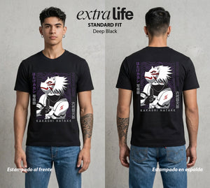 La Aldea Oculta | Poder del Chakra Zorro #02816 - Playera Standard Fit | Deep Black - Foto en modelo