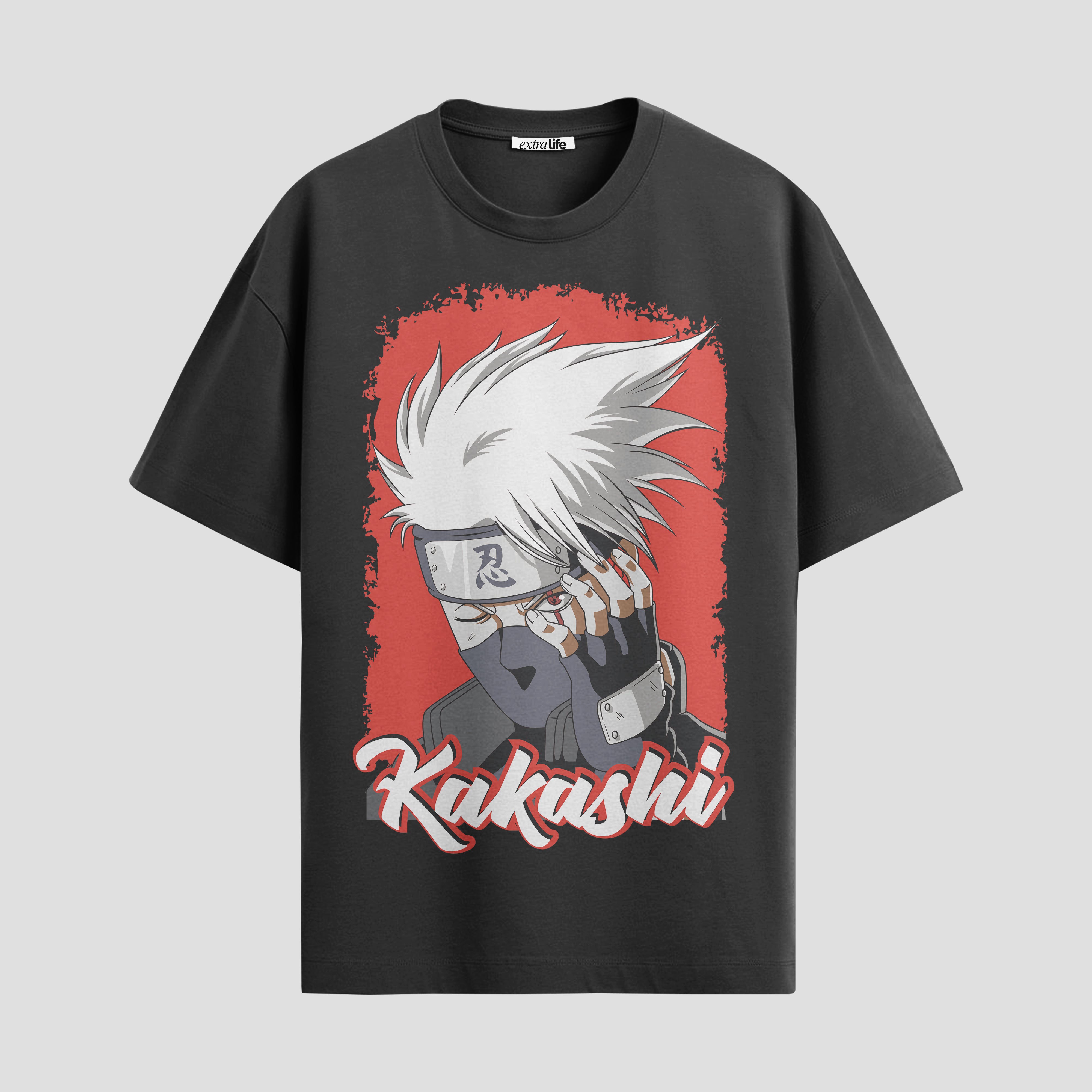 Playera urbana de anime y gaming ExtraLife MX, corte Standard Fit unisex ligero y transpirable en color Deep Black y Pure White, ropa de uso diario para gym y casual.