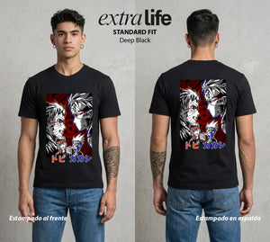 La Aldea Oculta | Zorro de Nueve Colas #02826 - Playera Standard Fit | Deep Black - Foto en modelo