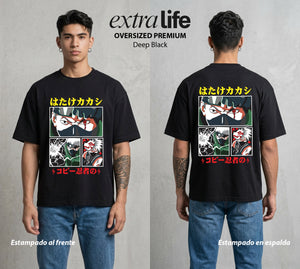 La Aldea Oculta | El Hokage del Futuro #02827 - Playera Oversized Premium | Deep Black - Foto en modelo
