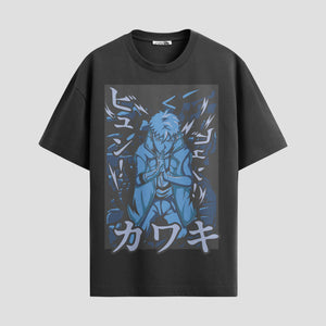 Playera urbana de anime y gaming ExtraLife MX, corte Standard Fit unisex ligero y transpirable en color Deep Black y Pure White, ropa de uso diario para gym y casual.