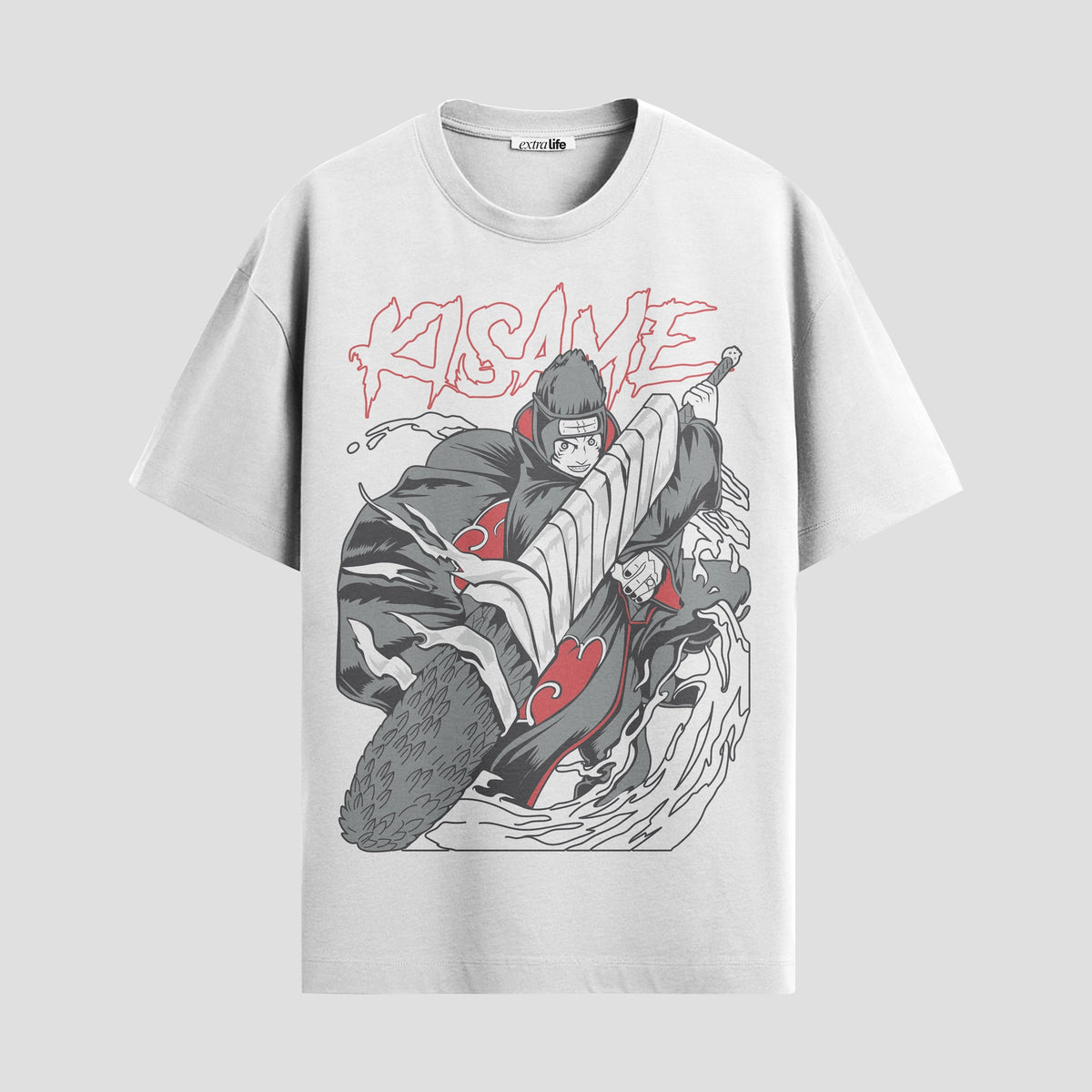 Playera urbana de anime y gaming ExtraLife MX, corte Classic Premium unisex ligero y transpirable en color Deep Black y Pure White, ropa de uso diario para gym y casual.