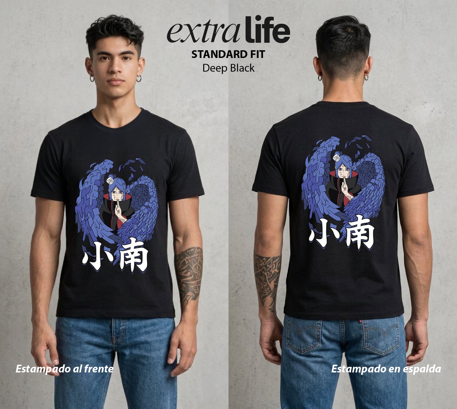 La Aldea Oculta | El Hokage del Futuro #02835 - Playera Standard Fit | Deep Black - Foto en modelo