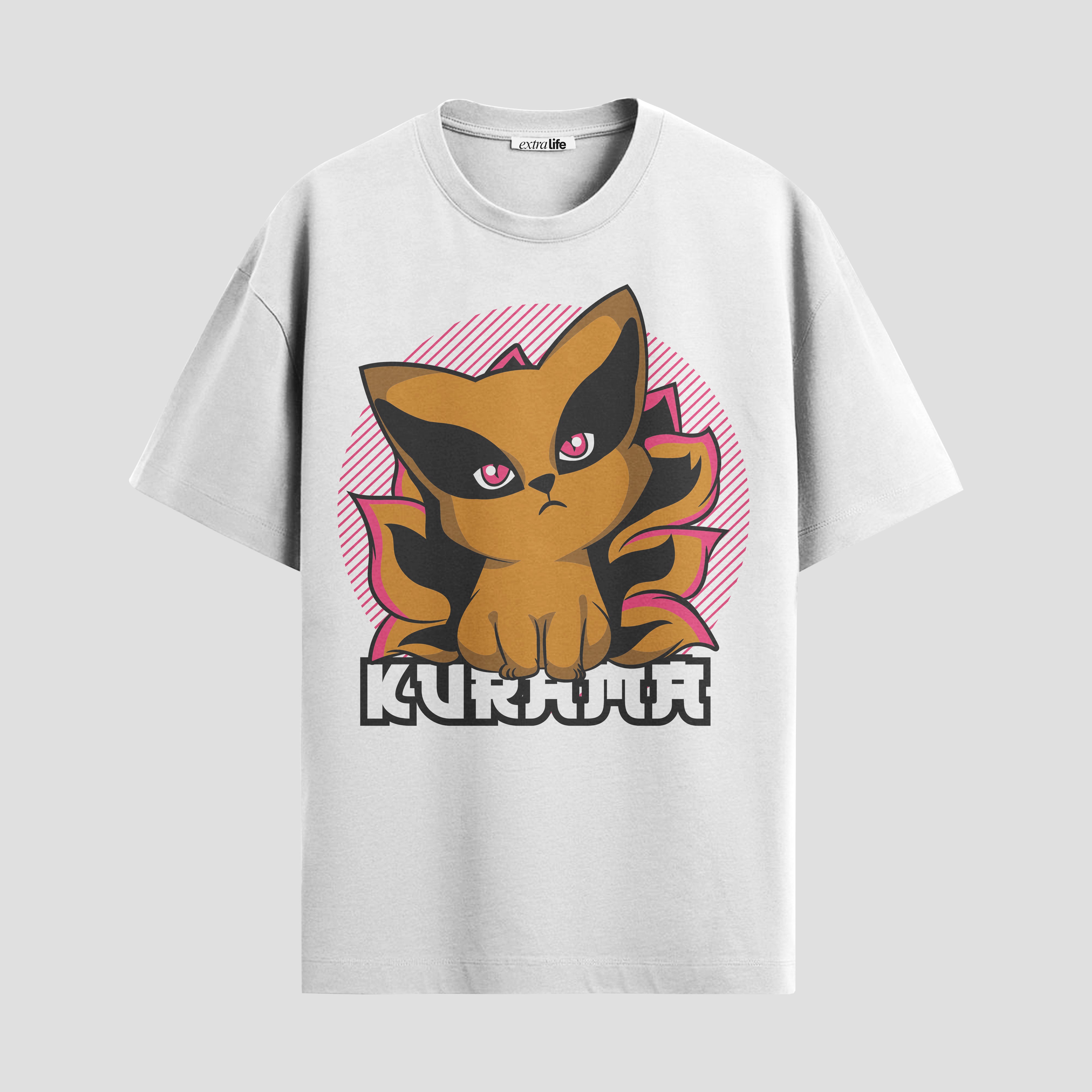 Playera urbana de anime y gaming ExtraLife MX, corte Standard Fit unisex ligero y transpirable en color Deep Black y Pure White, ropa de uso diario para gym y casual.