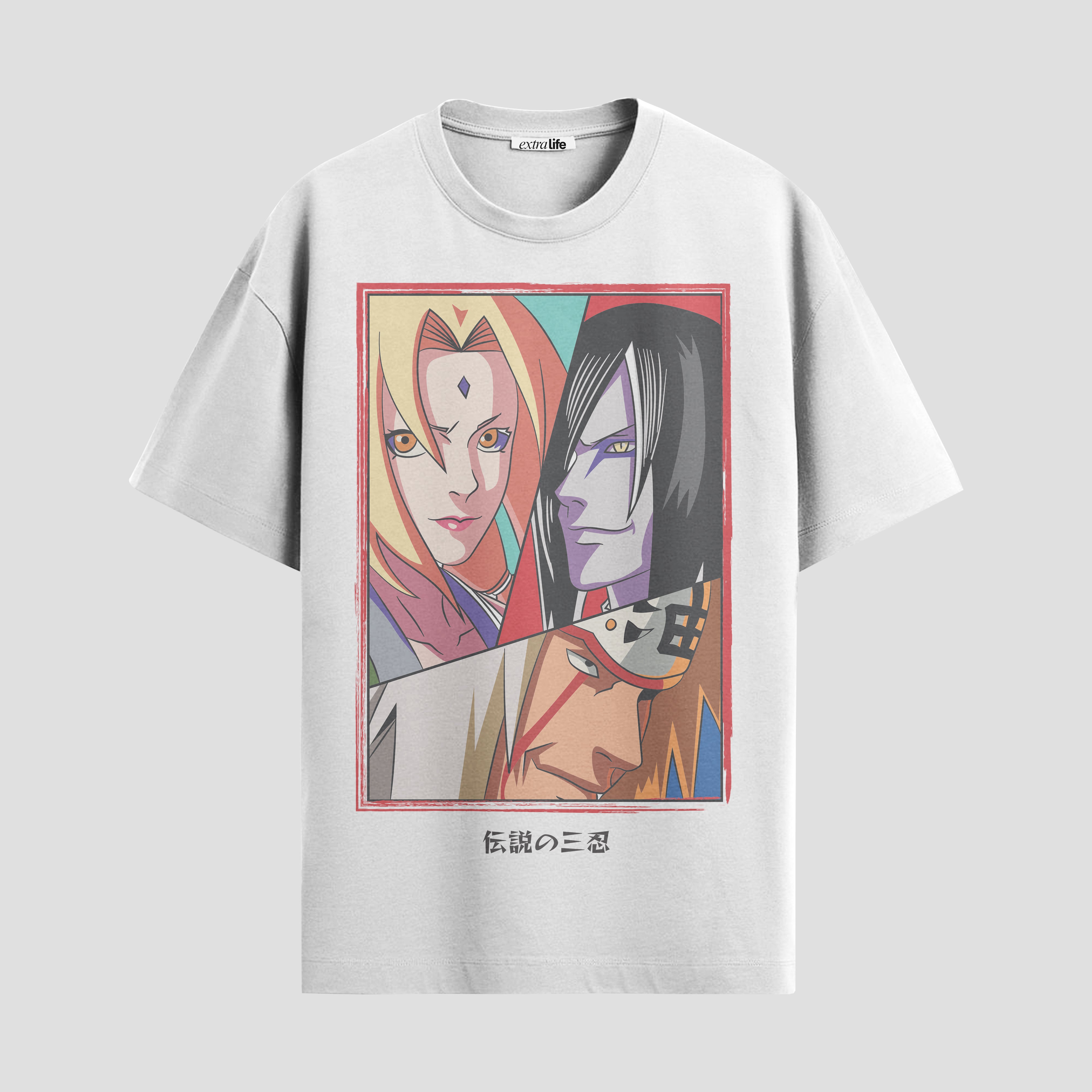 Playera urbana de anime y gaming ExtraLife MX, corte Standard Fit unisex ligero y transpirable en color Deep Black y Pure White, ropa de uso diario para gym y casual.