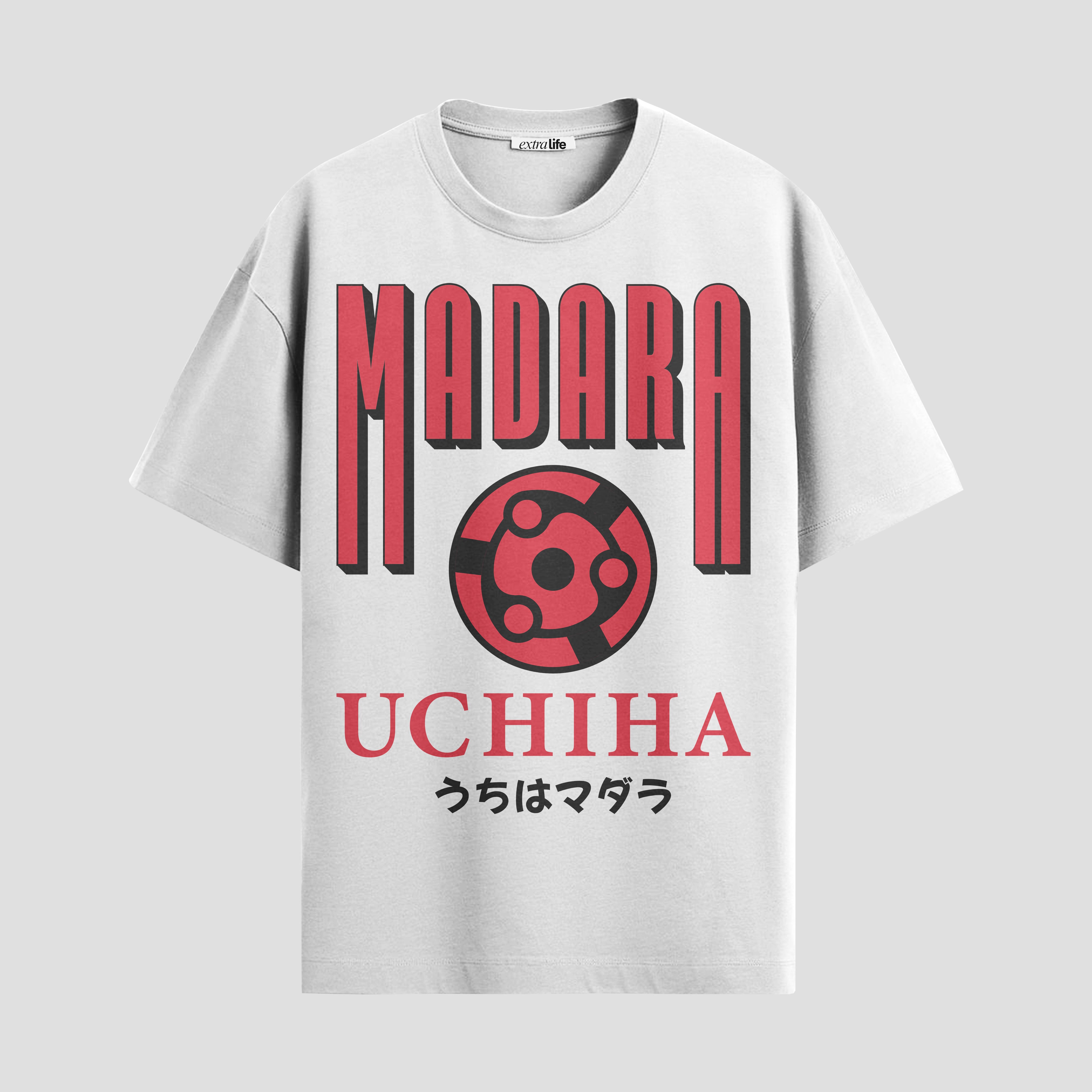 Playera urbana de anime y gaming ExtraLife MX, corte Standard Fit unisex ligero y transpirable en color Deep Black y Pure White, ropa de uso diario para gym y casual.