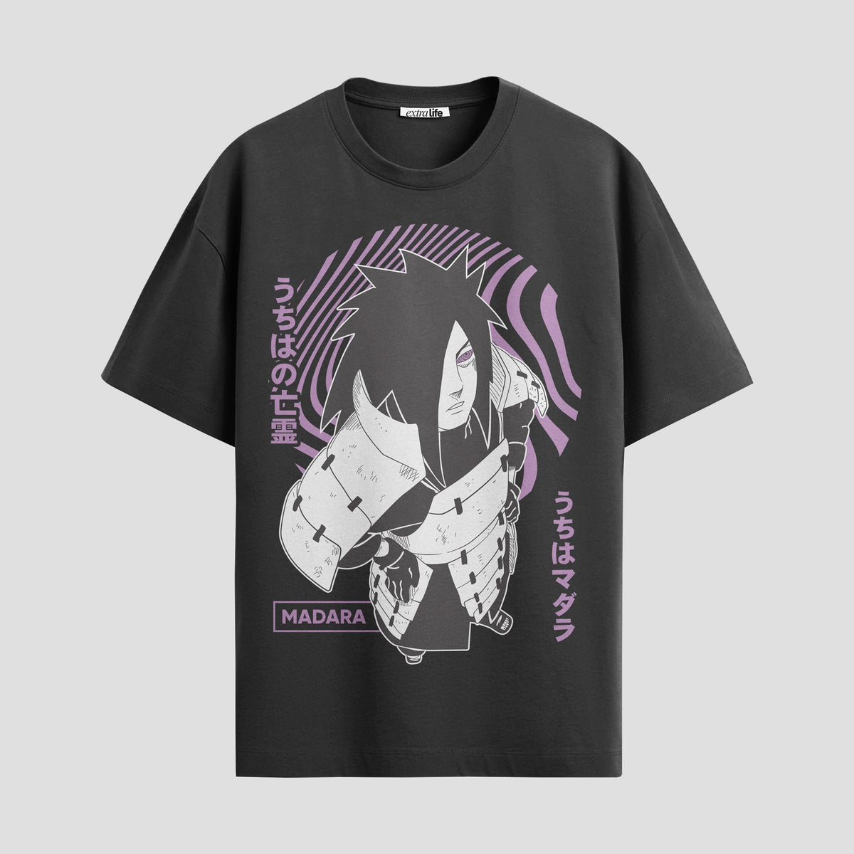 Playera urbana de anime y gaming ExtraLife MX, corte Classic Premium unisex ligero y transpirable en color Deep Black y Pure White, ropa de uso diario para gym y casual.