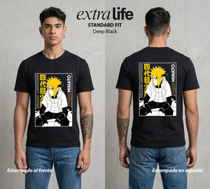 La Aldea Oculta | El Hokage del Futuro #02849 - Playera Standard Fit | Deep Black - Foto en modelo