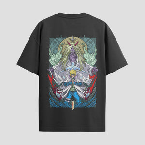 Playera urbana de anime y gaming ExtraLife MX, corte Standard Fit unisex ligero y transpirable en color Deep Black y Pure White, ropa de uso diario para gym y casual.
