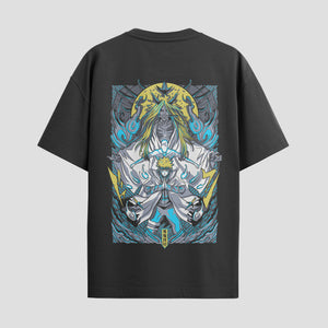 Playera urbana de anime y gaming ExtraLife MX, corte Standard Fit unisex ligero y transpirable en color Deep Black y Pure White, ropa de uso diario para gym y casual.