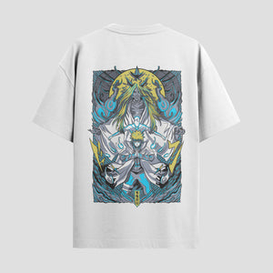 Playera urbana de anime y gaming ExtraLife MX, corte Standard Fit unisex ligero y transpirable en color Deep Black y Pure White, ropa de uso diario para gym y casual.