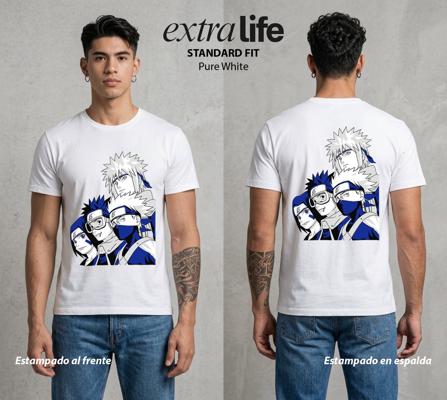 La Aldea Oculta | Zorro de Nueve Colas #02853 - Playera Standard Fit | Pure White - Foto en modelo