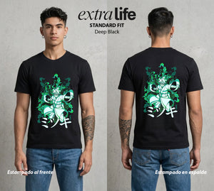 La Aldea Oculta | Zorro de Nueve Colas #02856 - Playera Standard Fit | Deep Black - Foto en modelo