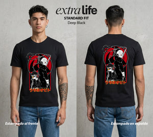 La Aldea Oculta | Dattebayo del Viento #02861 - Playera Standard Fit | Deep Black - Foto en modelo