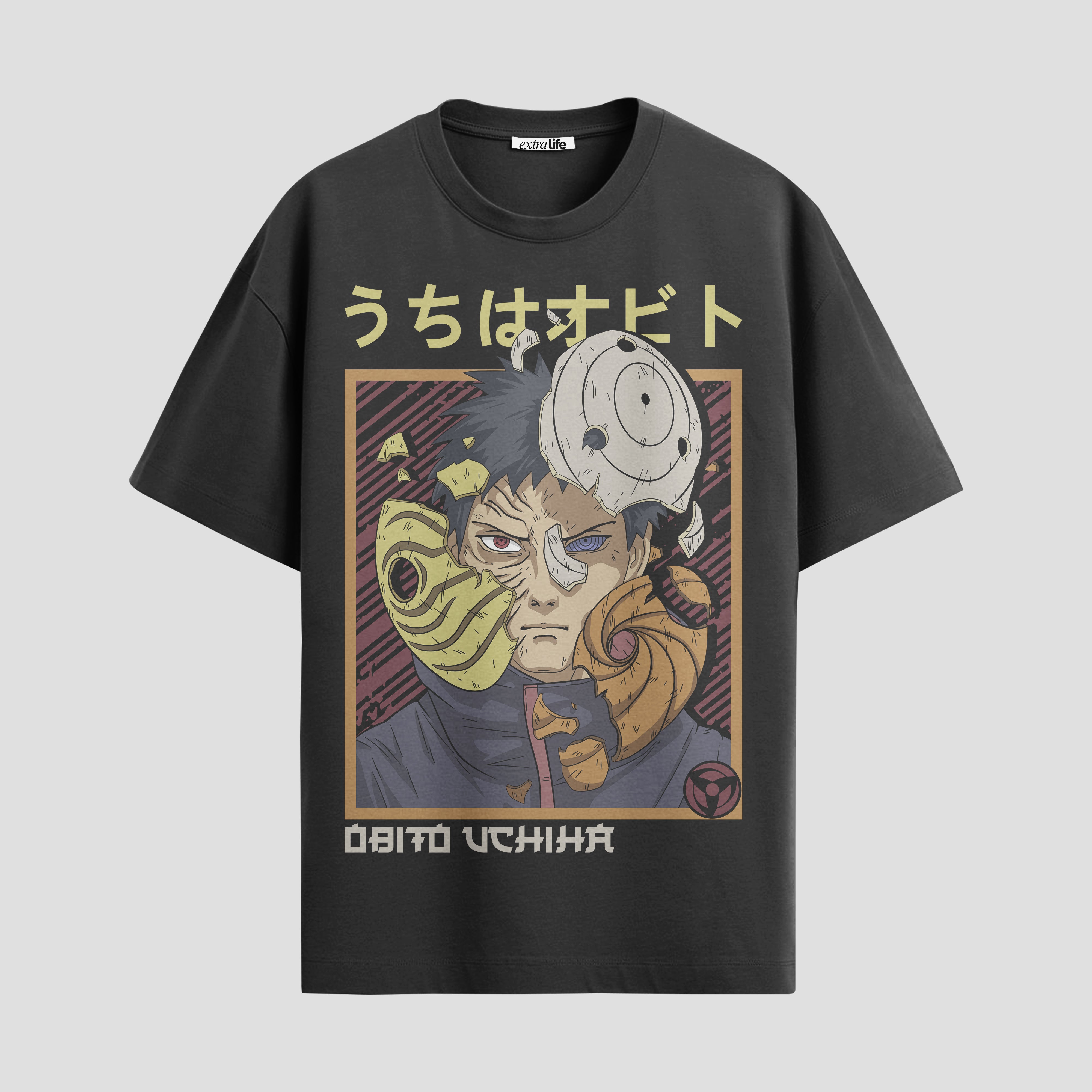Playera urbana de anime y gaming ExtraLife MX, corte Standard Fit unisex ligero y transpirable en color Deep Black y Pure White, ropa de uso diario para gym y casual.