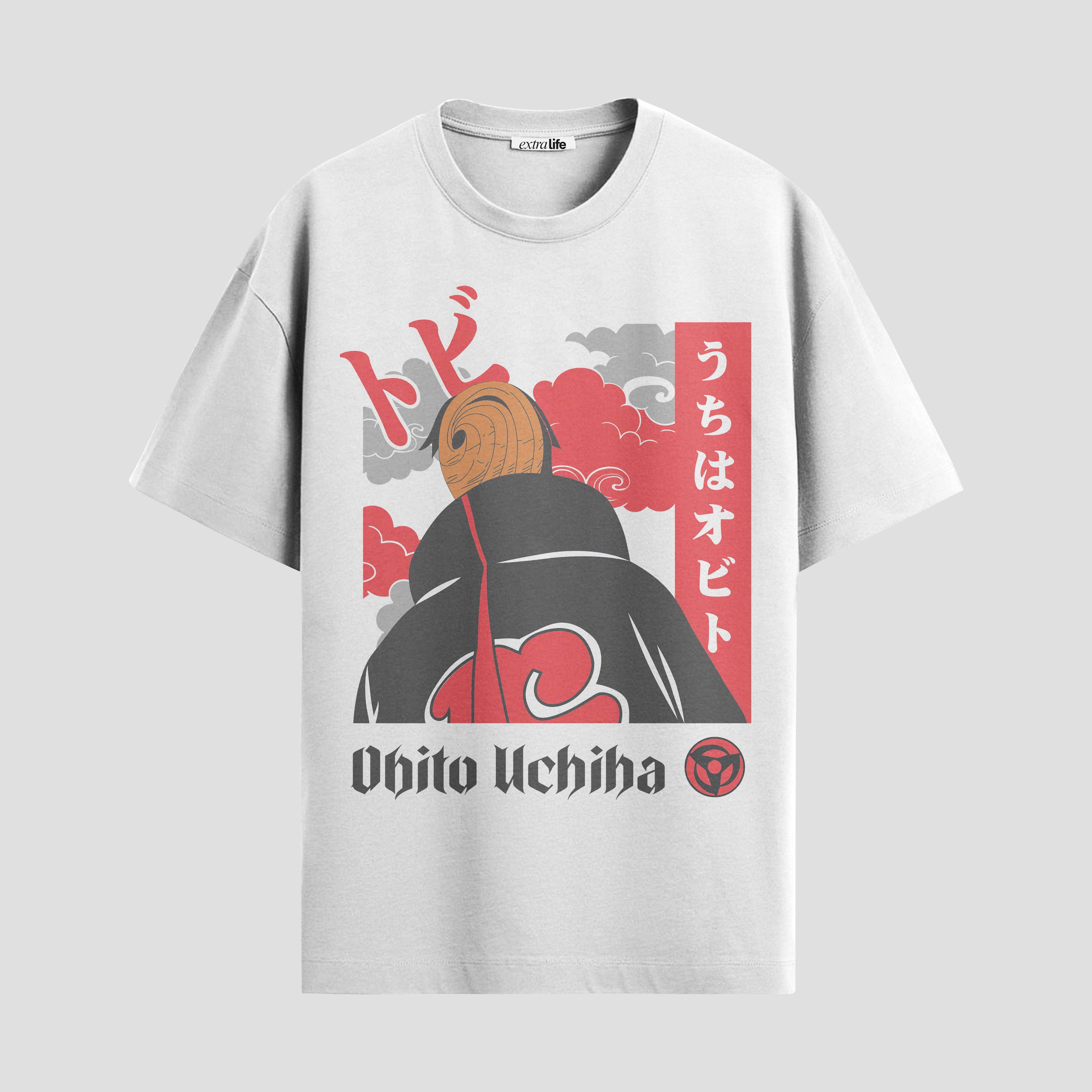 Playera urbana de anime y gaming ExtraLife MX, corte Standard Fit unisex ligero y transpirable en color Deep Black y Pure White, ropa de uso diario para gym y casual.