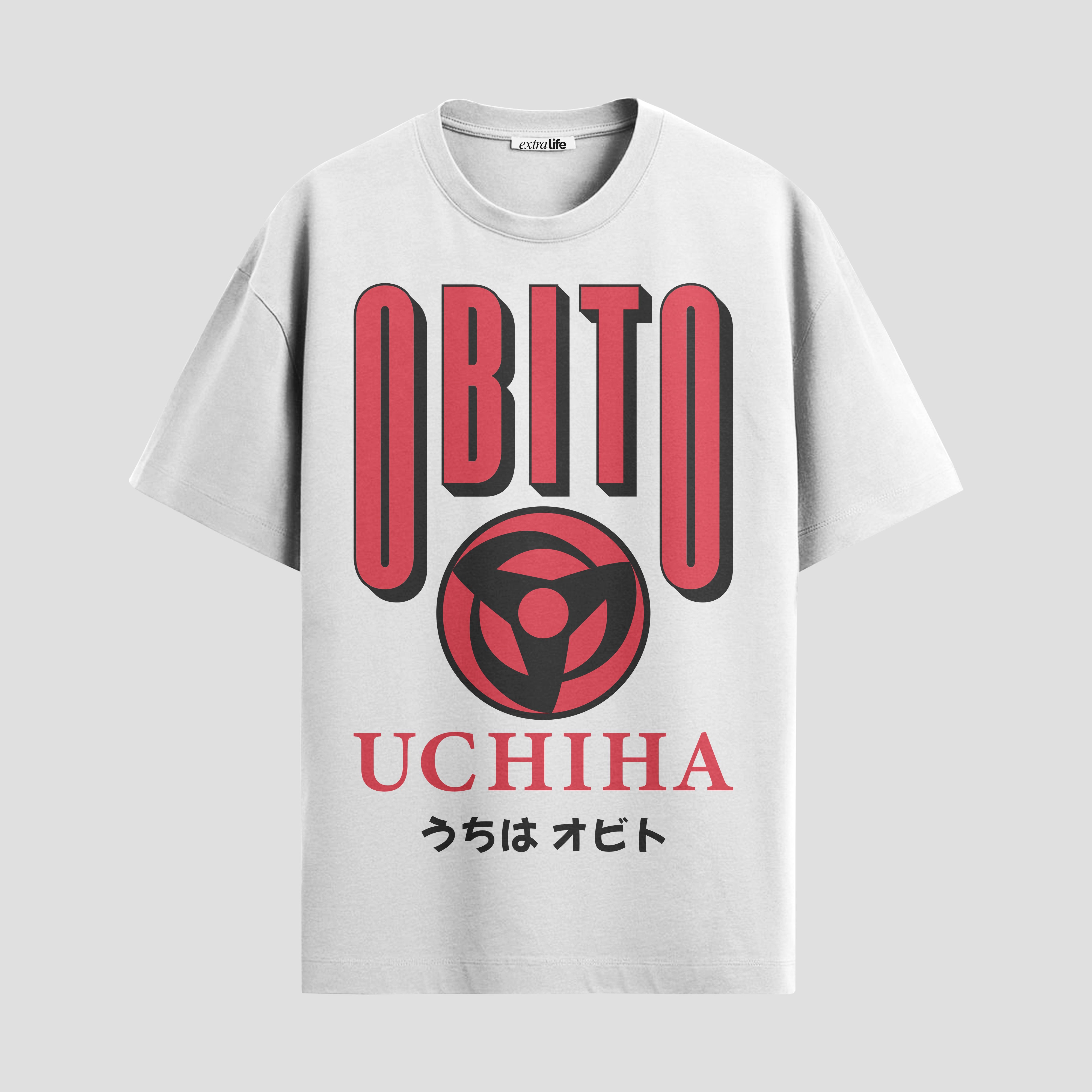 Playera urbana de anime y gaming ExtraLife MX, corte Standard Fit unisex ligero y transpirable en color Deep Black y Pure White, ropa de uso diario para gym y casual.