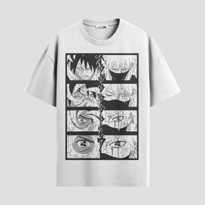 Playera urbana de anime y gaming ExtraLife MX, corte Standard Fit unisex ligero y transpirable en color Deep Black y Pure White, ropa de uso diario para gym y casual.