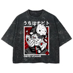 Playera streetwear premium de anime y gaming ExtraLife MX, corte boxy deluxe mineral wash heavyweight en color Acid Wash, moda urbana mexicana de culto.
