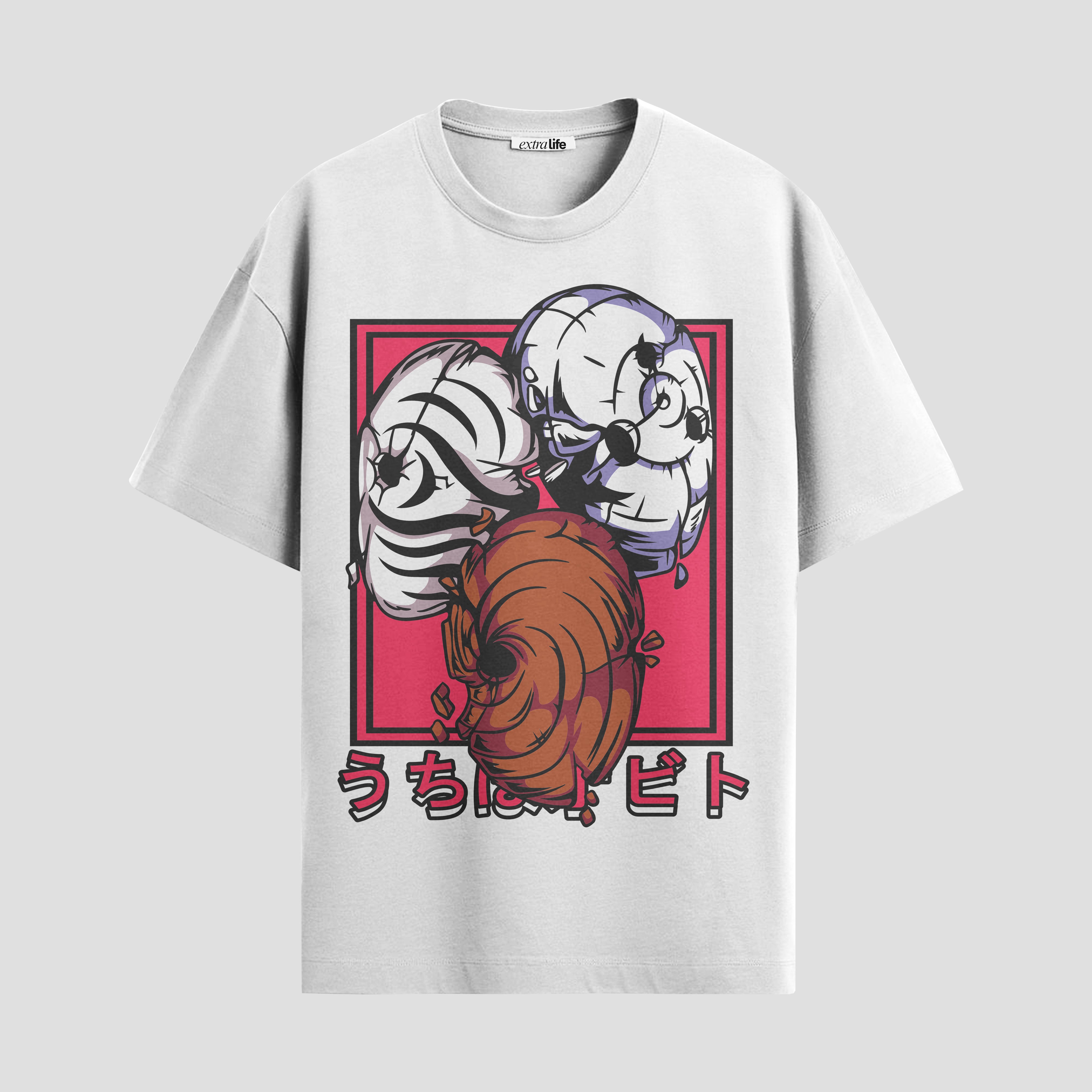 Playera urbana de anime y gaming ExtraLife MX, corte Standard Fit unisex ligero y transpirable en color Deep Black y Pure White, ropa de uso diario para gym y casual.
