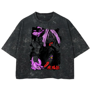 Playera streetwear premium de anime y gaming ExtraLife MX, corte boxy deluxe mineral wash heavyweight en color Acid Wash, moda urbana mexicana de culto.