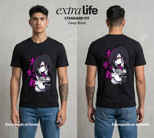 La Aldea Oculta | El Hokage del Futuro #02873 - Playera Standard Fit | Deep Black - Foto en modelo