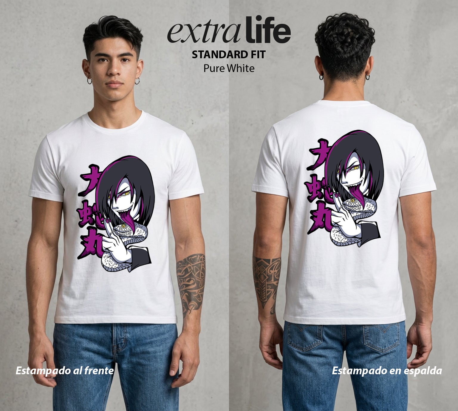 La Aldea Oculta | El Hokage del Futuro #02873 - Playera Standard Fit | Pure White - Foto en modelo