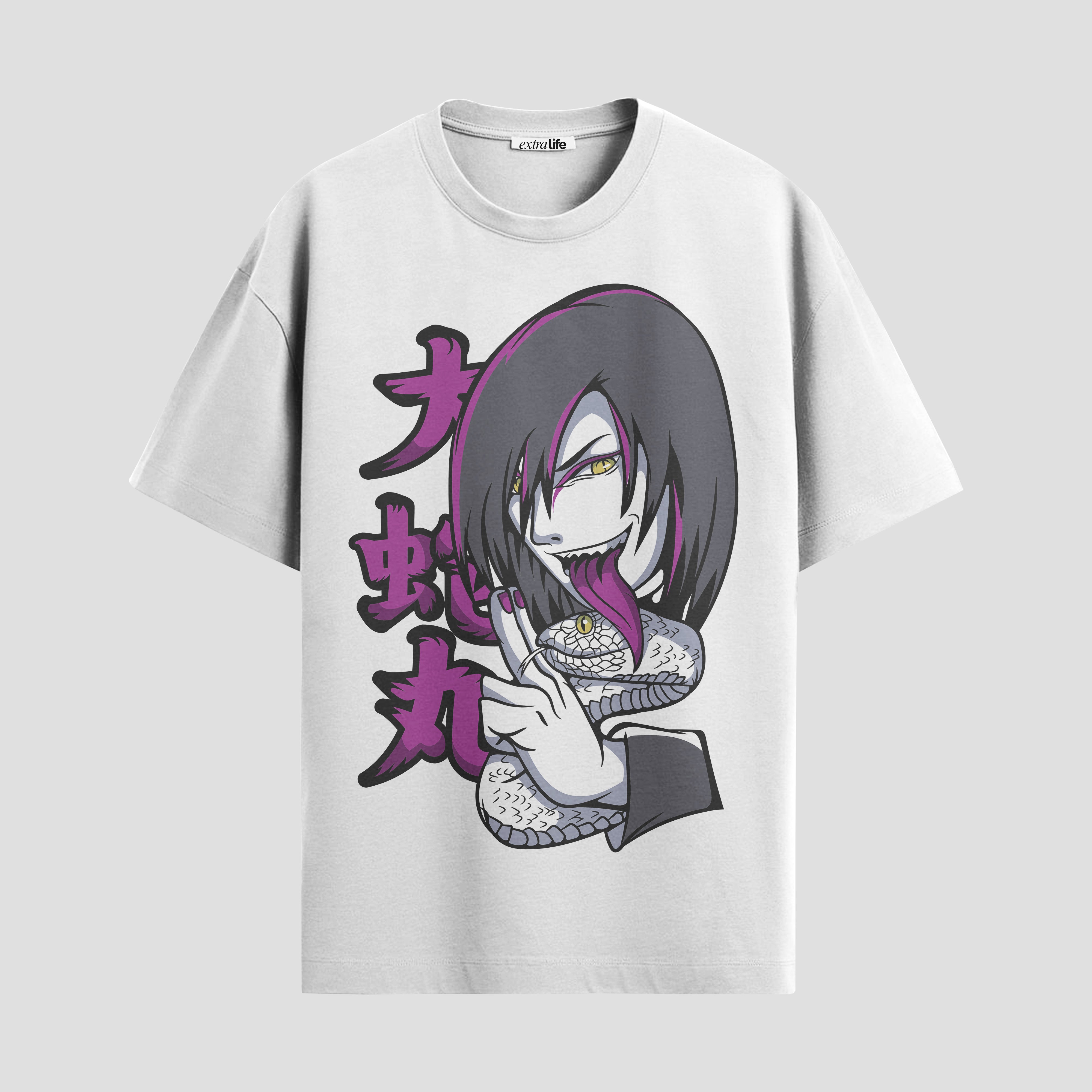Playera urbana de anime y gaming ExtraLife MX, corte Standard Fit unisex ligero y transpirable en color Deep Black y Pure White, ropa de uso diario para gym y casual.