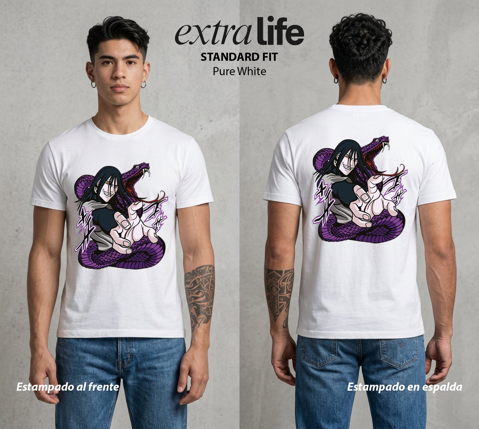 La Aldea Oculta | Dattebayo del Viento #02874 - Playera Standard Fit | Pure White - Foto en modelo