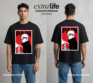 La Aldea Oculta | El Hokage del Futuro #02876 - Playera Oversized Premium | Deep Black - Foto en modelo