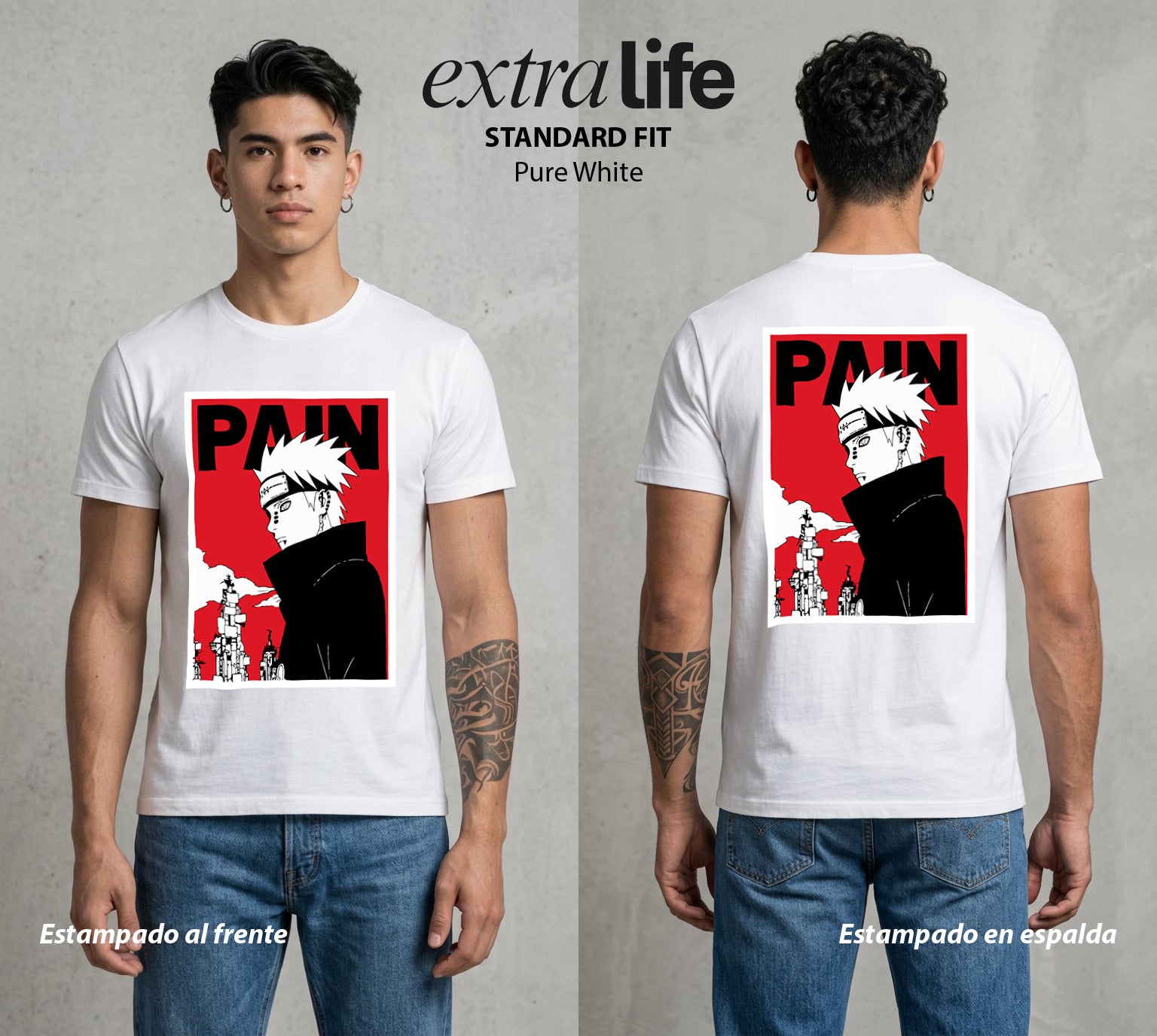 La Aldea Oculta | El Hokage del Futuro #02876 - Playera Standard Fit | Pure White - Foto en modelo
