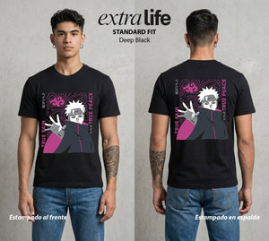 La Aldea Oculta | El Niño del Amor #02878 - Playera Standard Fit | Deep Black - Foto en modelo