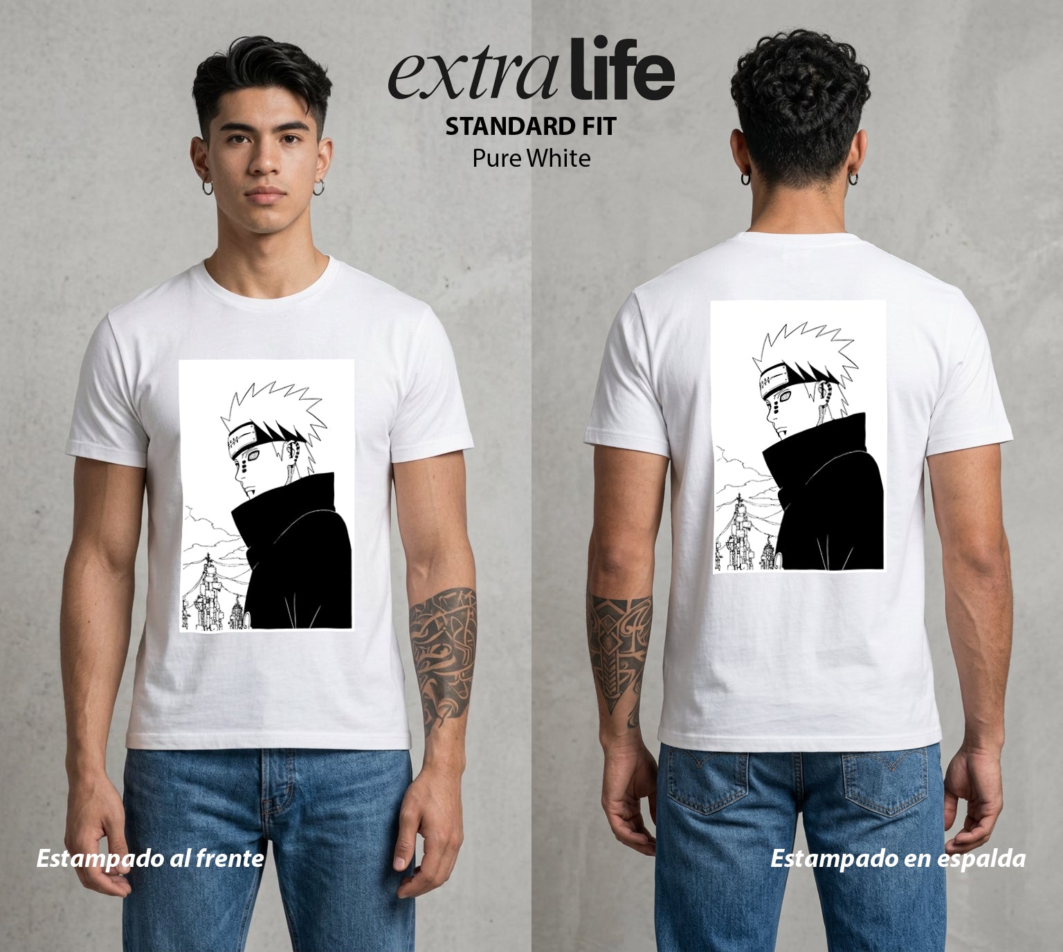 La Aldea Oculta | El Niño del Amor #02885 - Playera Standard Fit | Pure White - Foto en modelo