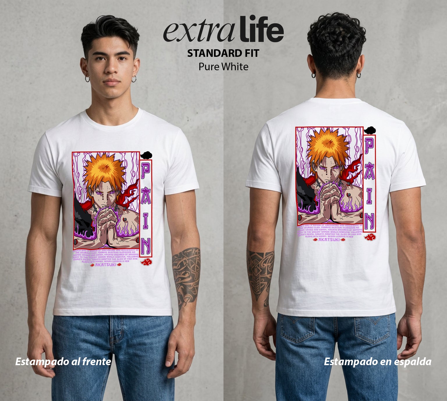 La Aldea Oculta | Ninja de la Hoja #02888 - Playera Standard Fit | Pure White - Foto en modelo