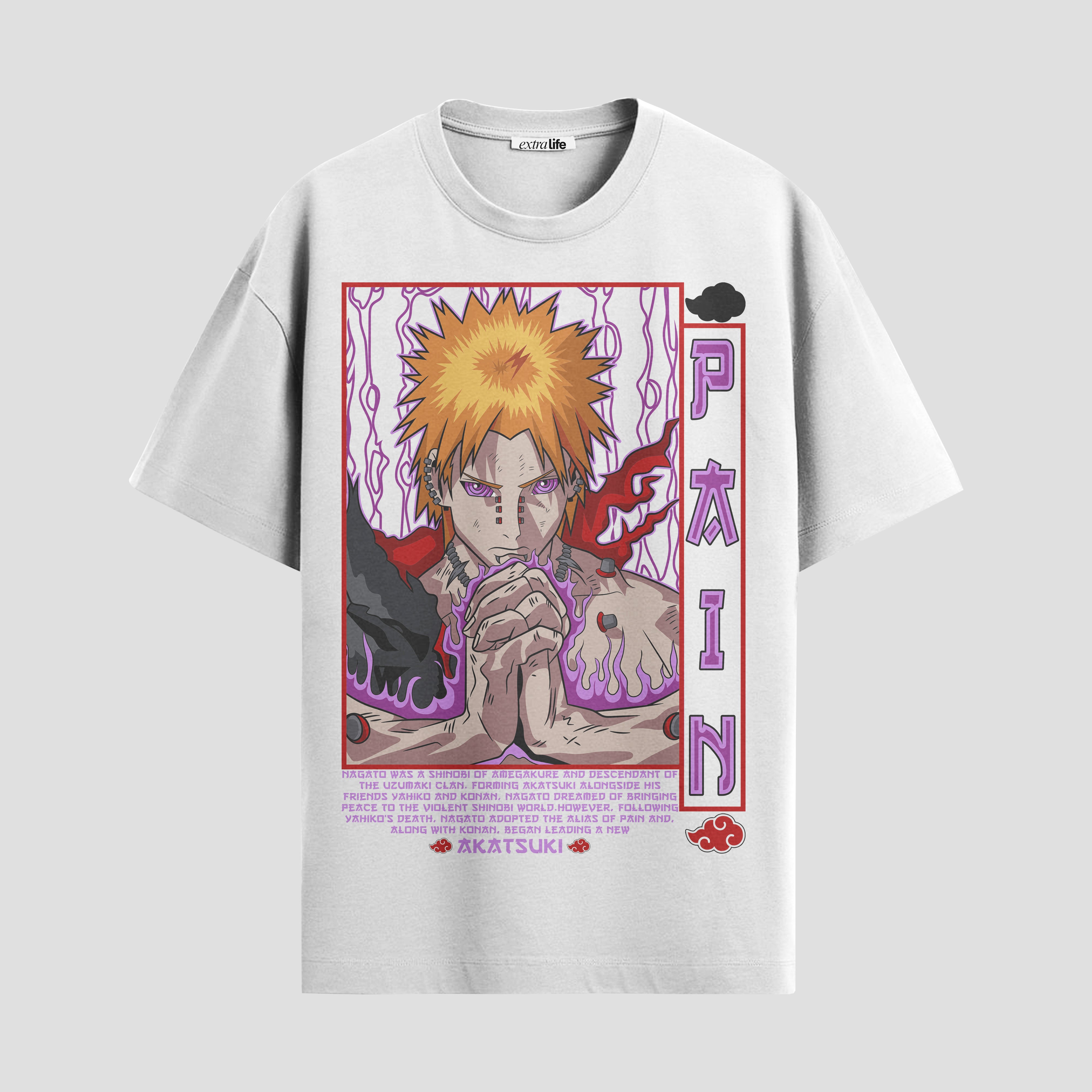 Playera urbana de anime y gaming ExtraLife MX, corte Standard Fit unisex ligero y transpirable en color Deep Black y Pure White, ropa de uso diario para gym y casual.