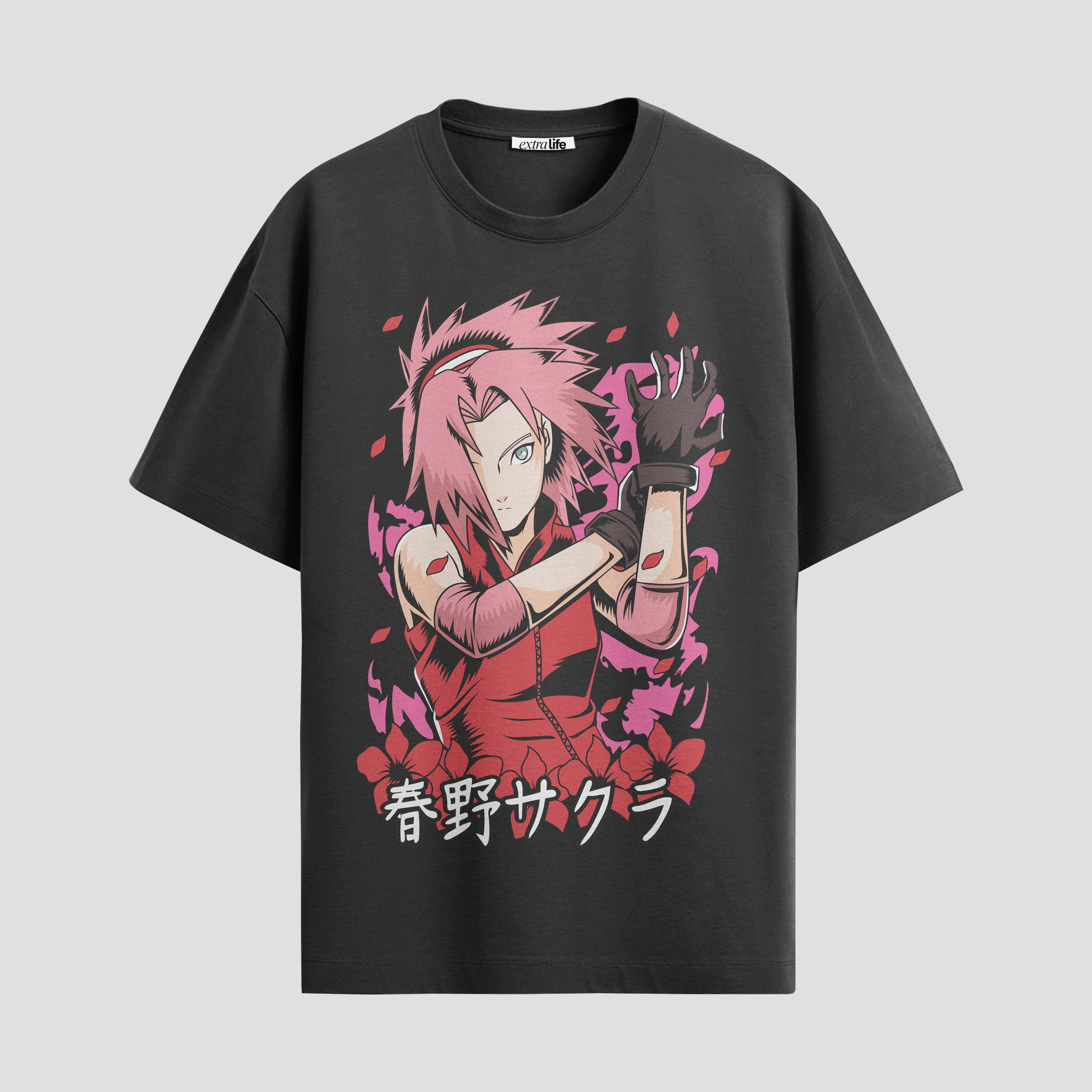 Playera urbana de anime y gaming ExtraLife MX, corte Standard Fit unisex ligero y transpirable en color Deep Black y Pure White, ropa de uso diario para gym y casual.