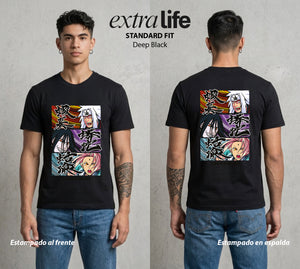 La Aldea Oculta | Zorro de Nueve Colas #02900 - Playera Standard Fit | Deep Black - Foto en modelo