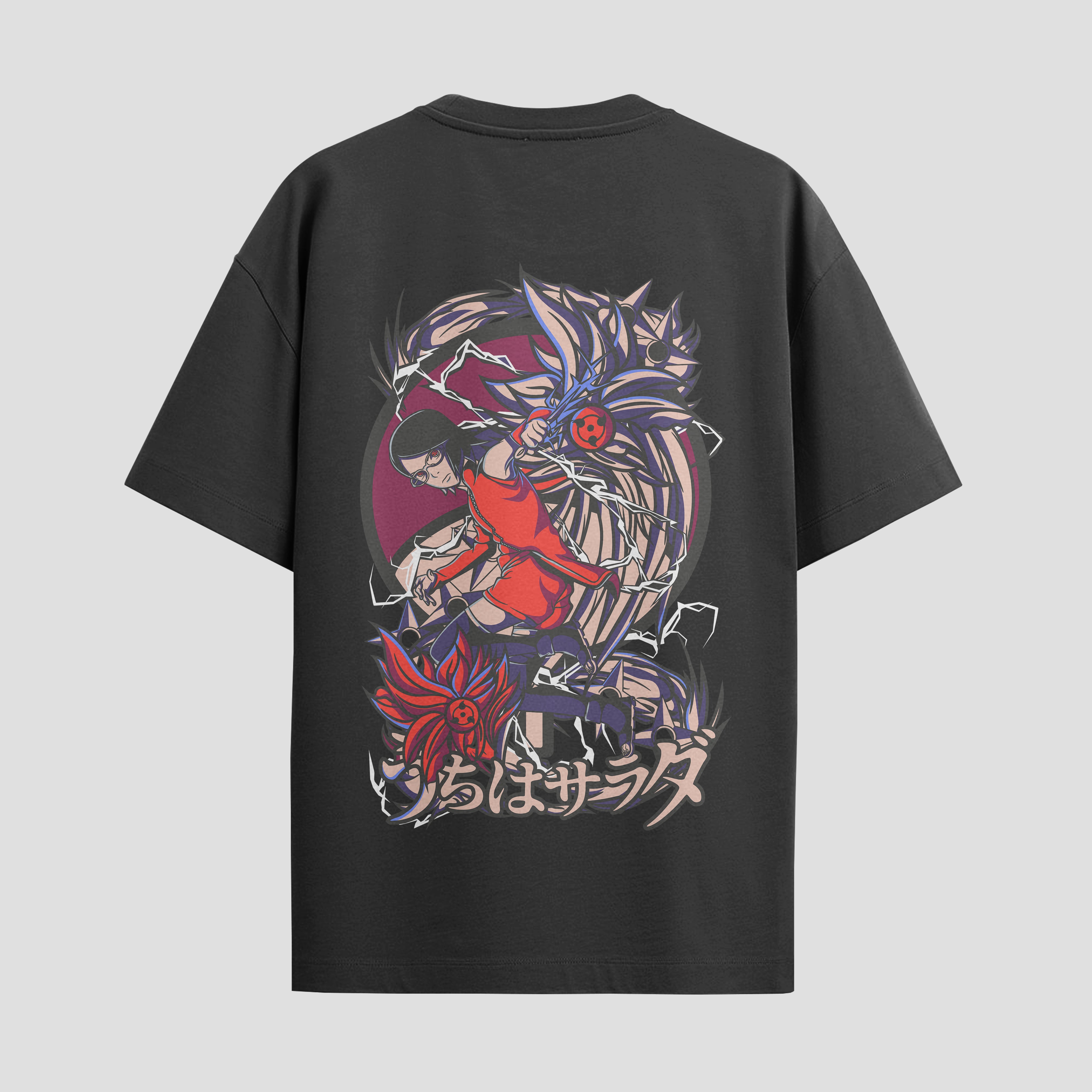 Playera urbana de anime y gaming ExtraLife MX, corte Standard Fit unisex ligero y transpirable en color Deep Black y Pure White, ropa de uso diario para gym y casual.