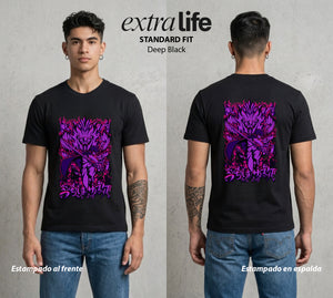 La Aldea Oculta | Dattebayo del Viento #02908 - Playera Standard Fit | Deep Black - Foto en modelo