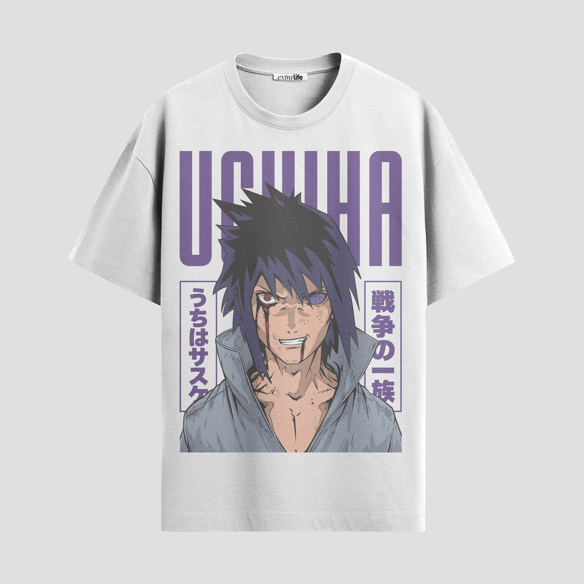 Playera urbana de anime y gaming ExtraLife MX, corte Classic Premium unisex ligero y transpirable en color Deep Black y Pure White, ropa de uso diario para gym y casual.