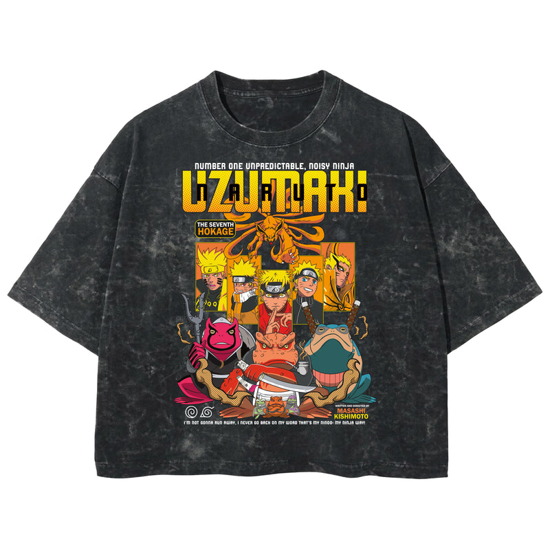 Playera streetwear premium de anime y gaming ExtraLife MX, corte boxy deluxe mineral wash heavyweight en color Acid Wash, moda urbana mexicana de culto.