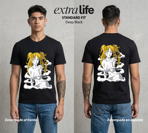 La Aldea Oculta | El Hokage del Futuro #02916 - Playera Standard Fit | Deep Black - Foto en modelo