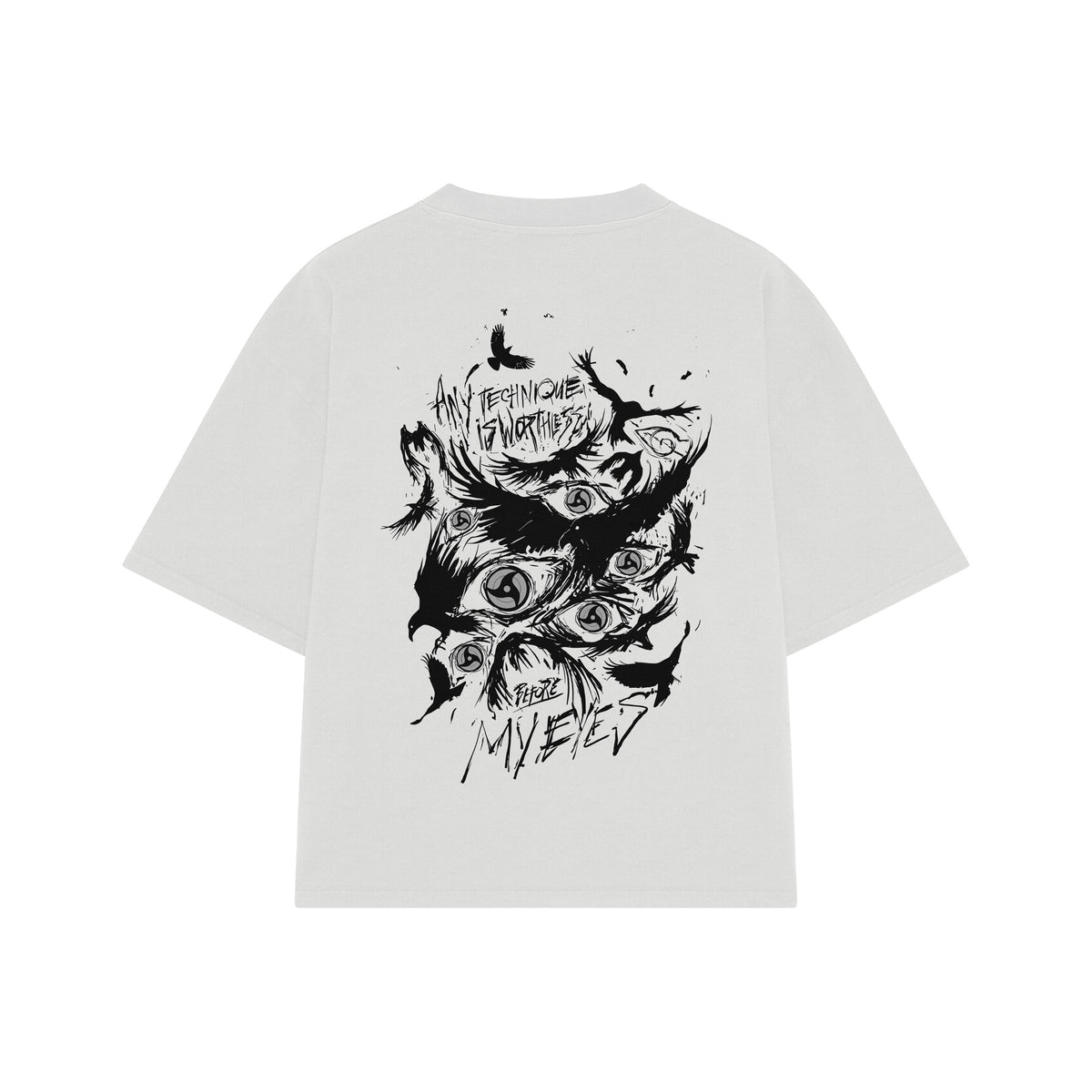 Playera streetwear premium de anime y gaming ExtraLife MX, corte oversized drop shoulder ligero y fresco en color Deep Black y Off-White, moda urbana mexicana de culto.