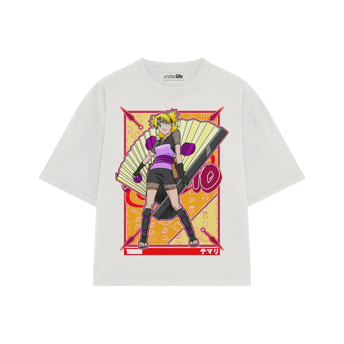 Playera streetwear premium de anime y gaming ExtraLife MX, corte oversized drop shoulder ligero y fresco en color Deep Black y Off-White, moda urbana mexicana de culto.