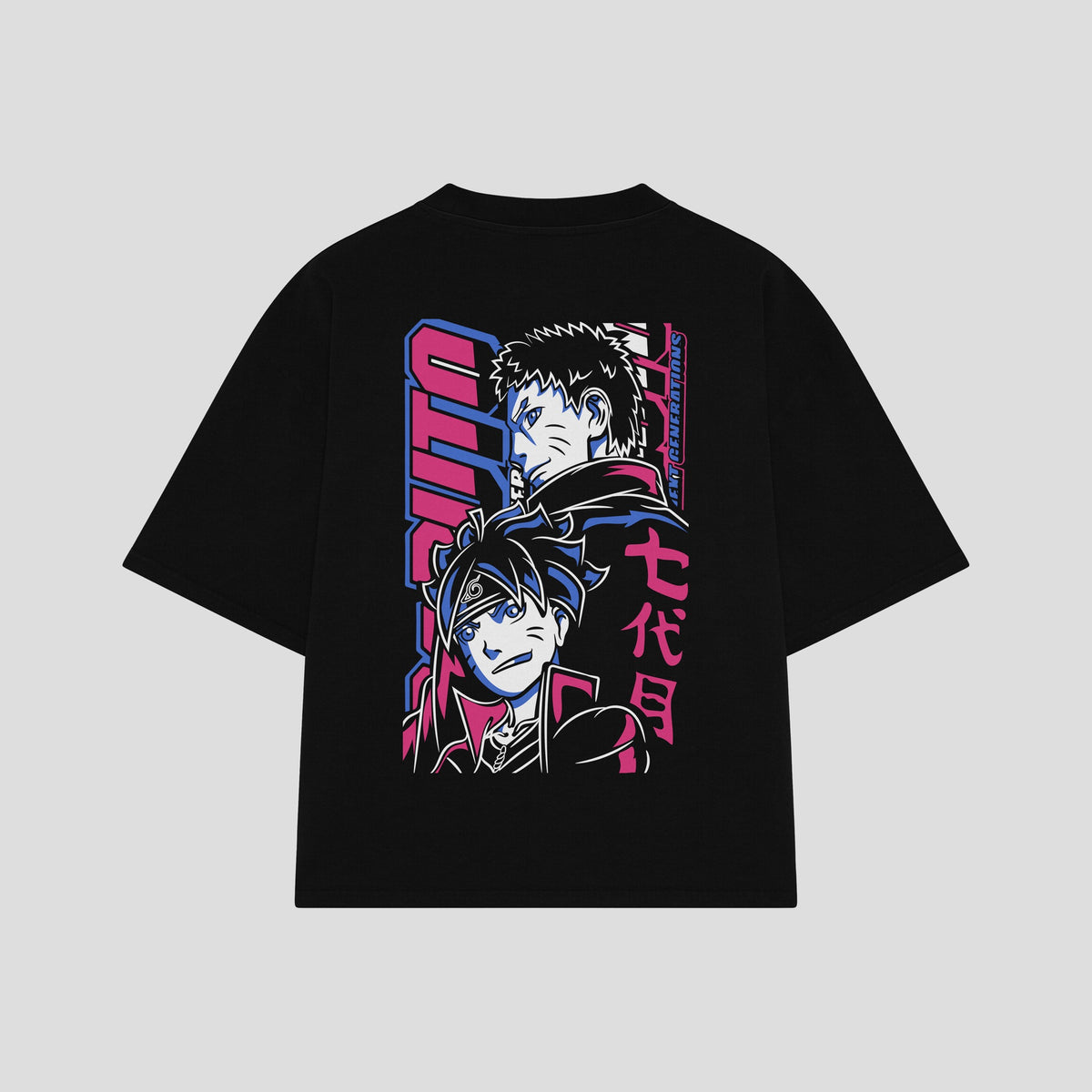 Playera streetwear premium de anime y gaming ExtraLife MX, corte oversized drop shoulder ligero y fresco en color Deep Black y Off-White, moda urbana mexicana de culto.