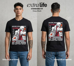 La Aldea Oculta | El Hokage del Futuro #02938 - Playera Standard Fit | Deep Black - Foto en modelo