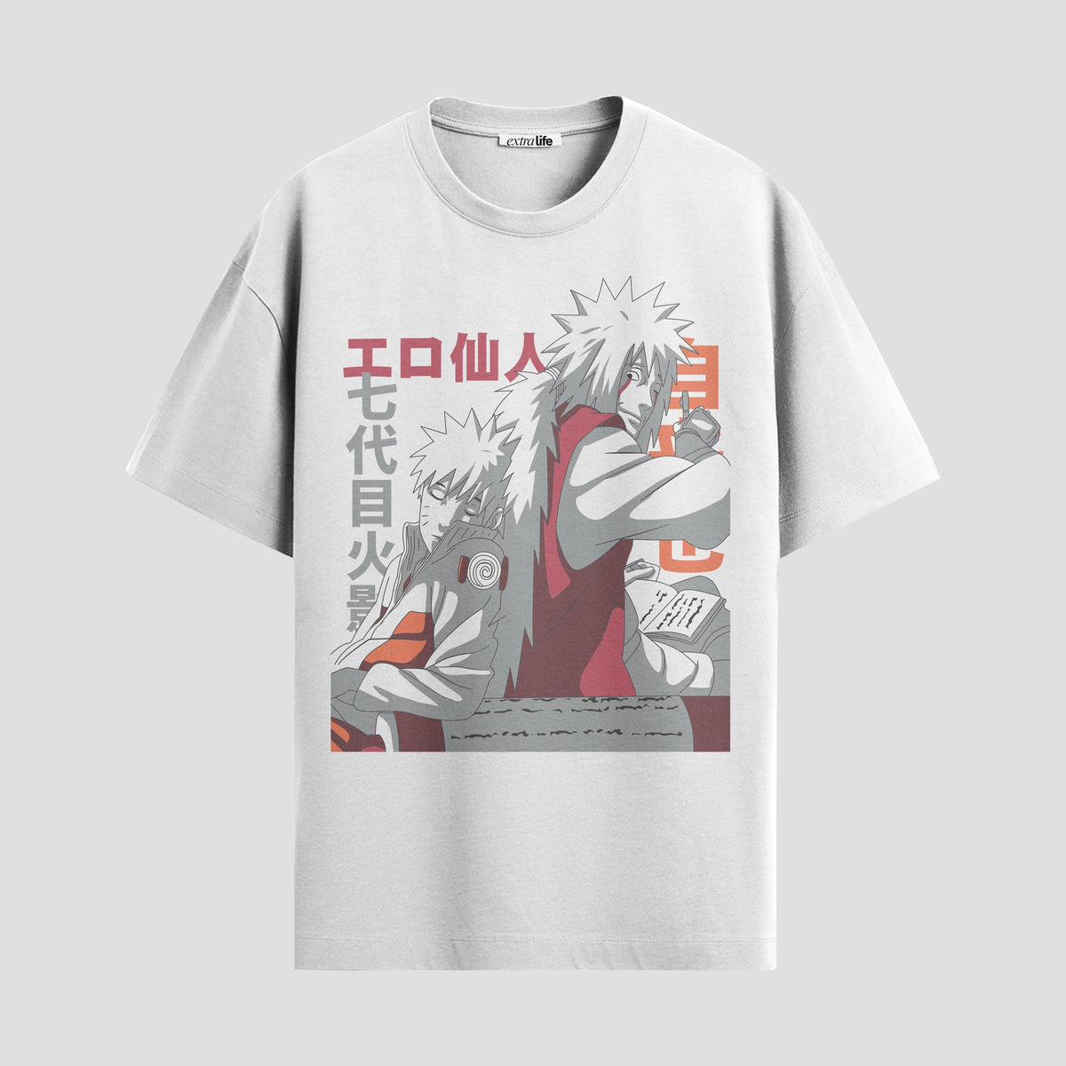 Playera urbana de anime y gaming ExtraLife MX, corte Classic Premium unisex ligero y transpirable en color Deep Black y Pure White, ropa de uso diario para gym y casual.