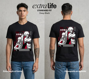 La Aldea Oculta | Dattebayo del Viento #02939 - Playera Standard Fit | Deep Black - Foto en modelo
